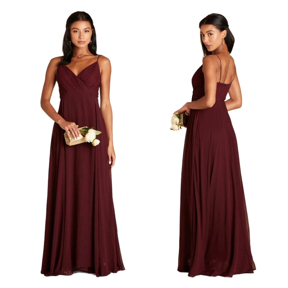 Birdy Grey Kaia Formal Bridesmaid Dress in Chiffon Cabernet Small